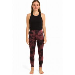 Athleta Women's red elation ice dye 7/8 tight size SP athletic yoga casual